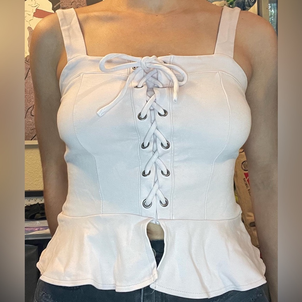 Lace Up Corset Tank Top